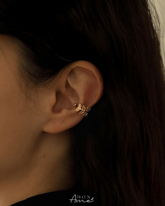 Earcuff hojitas Dorado