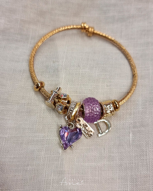 Pulsera Corazón Morado