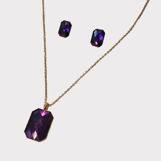 Conjunto morado vidrio