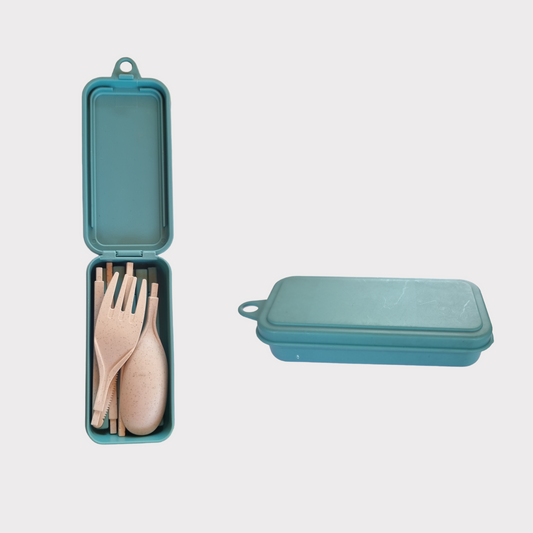 Set cubiertos bamboo plegable