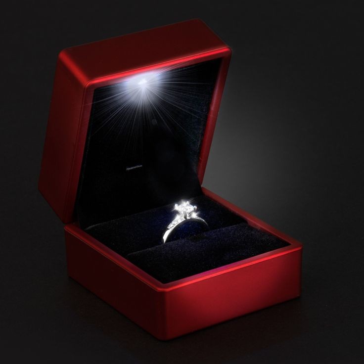 Caja para anillo con luz