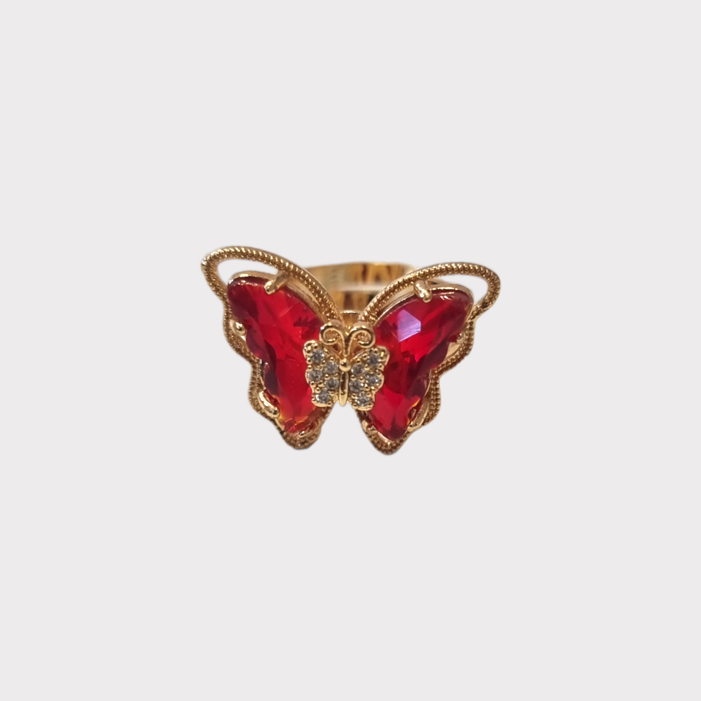 Anillo mariposa vidrio