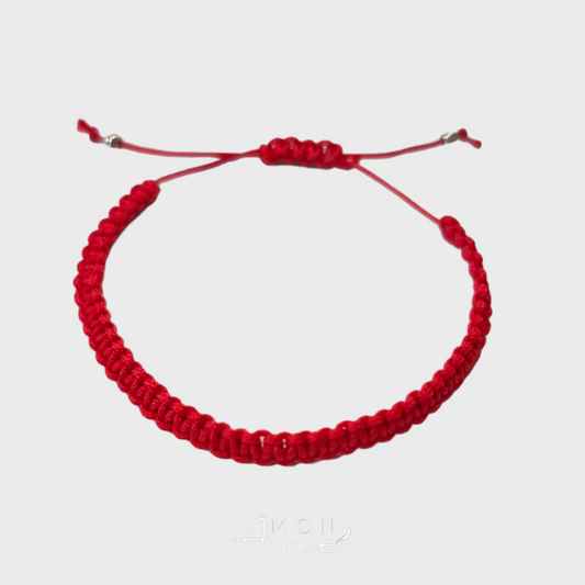 Pulsera roja hilo macrame