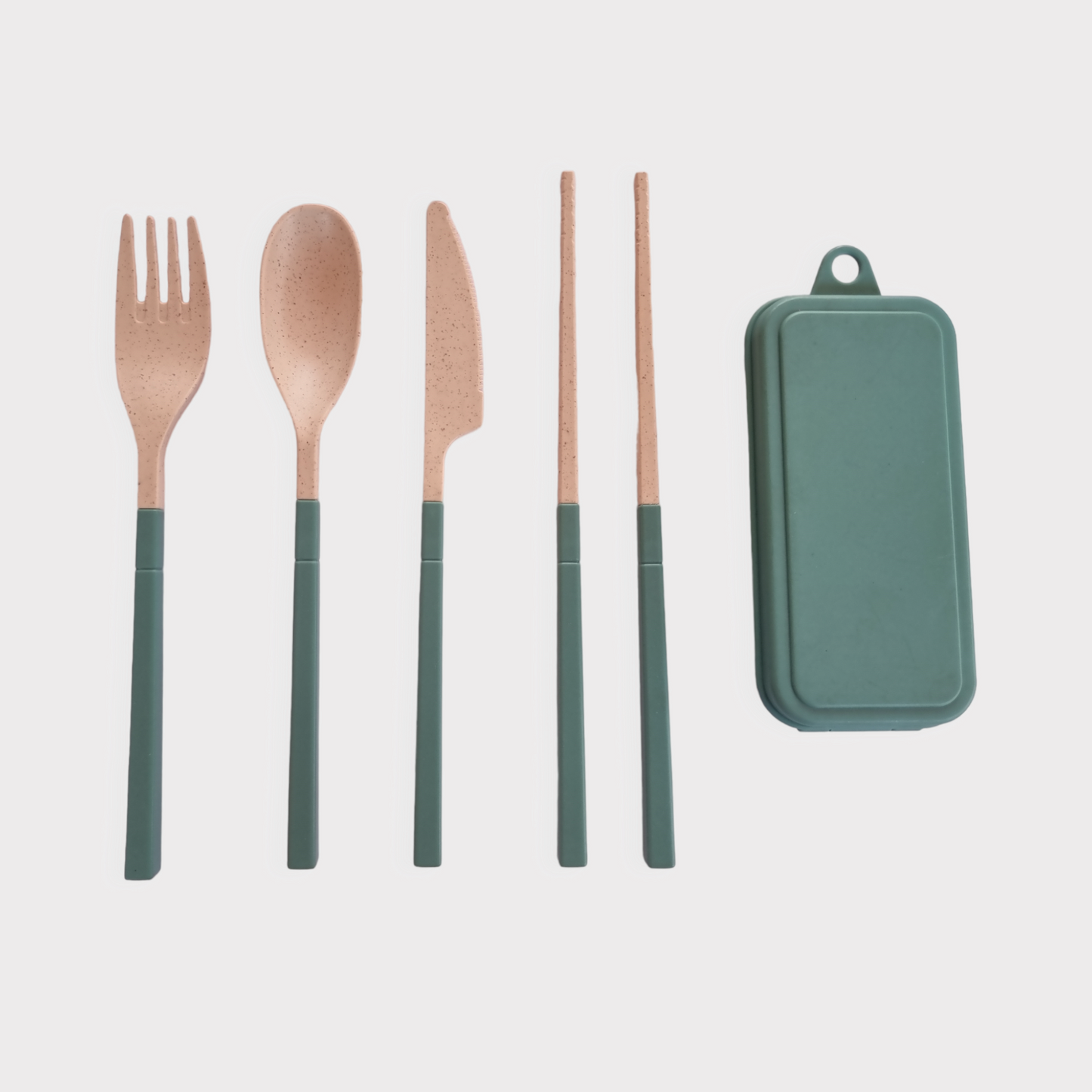 Set cubiertos bamboo plegable